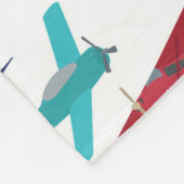 飛行機カラフルの模様 フリースブランケット (角)