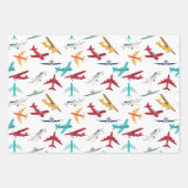 飛行機カラフルの模様 ラッピングペーパーシート (正面2)