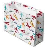 飛行機カラフルの模様 ラージペーパーバッグ (裏面アングル)