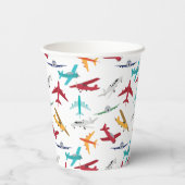 飛行機カラフルの模様 紙コップ (裏面)