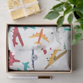 飛行機カラフルの模様 薄葉紙 (ギフト)