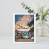 飛行機カリブのによる島々、ヴィンテージ航空 ポストカード (スタンド正面)