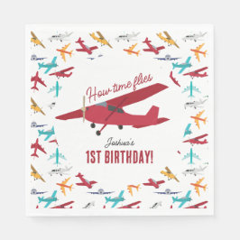 飛行機キッズ1st誕生日パーティータイムフライ スタンダードランチョンナプキン