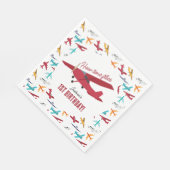 飛行機キッズ1st誕生日パーティータイムフライ スタンダードランチョンナプキン (角)