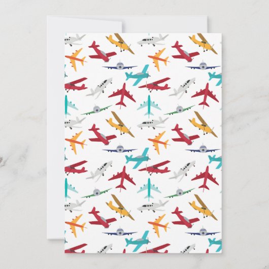 飛行機キッズ1st誕生日パーティータイムフライ 招待状 (裏面)