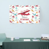 飛行機キッズ1st誕生日パーティータイムフライ 横断幕 (トレードショー)