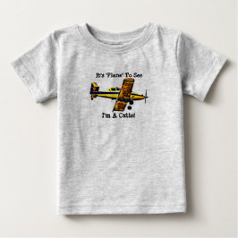 飛行機キュートベビーシャツ パンアート ベビーTシャツ