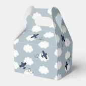 飛行機クラウドブルースカイボーイベビーシャワー誕生日 フェイバーボックス (裏面サイド)