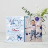 飛行機クラウドボーイファースト誕生日 招待状 (スタンド正面)