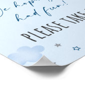 飛行機クラウド誕生日の好意サイン ポスター (角)