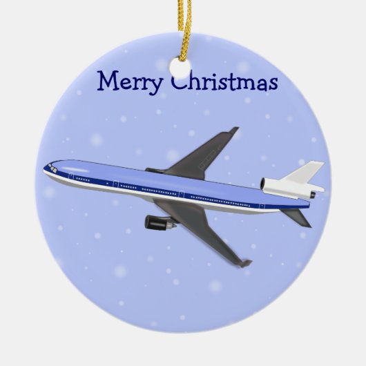 飛行機クリスマスオーナメント セラミックオーナメント (正面)