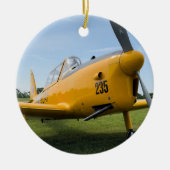 飛行機クール写真、メリークリスマス、パーソナライズ セラミックオーナメント (正面)