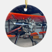 飛行機クール写真、メリークリスマス、パーソナライズ セラミックオーナメント (正面)