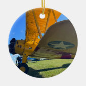 飛行機クール写真、メリークリスマス、パーソナライズ セラミックオーナメント (正面)
