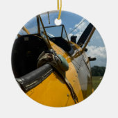飛行機クール写真、メリークリスマス、パーソナライズ セラミックオーナメント (正面)