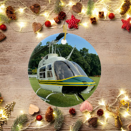 飛行機クール写真、メリークリスマス、パーソナライズ セラミックオーナメント