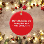 飛行機クール写真、メリークリスマス、パーソナライズ セラミックオーナメント