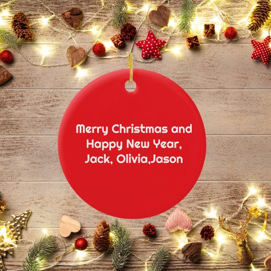 飛行機クール写真、メリークリスマス、パーソナライズ セラミックオーナメント