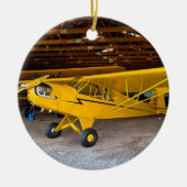 飛行機クール写真、メリークリスマス、パーソナライズ セラミックオーナメント (正面)