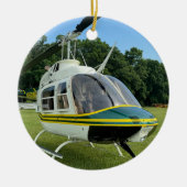 飛行機クール写真、メリークリスマス、パーソナライズ セラミックオーナメント (正面)