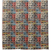 飛行機シルエット シャワーカーテン (正面)