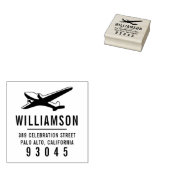 飛行機シルエット |ファミリ名差出人住所 ラバースタンプ (押印)