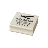 飛行機シルエット |ファミリ名差出人住所 ラバースタンプ (スタンプ)