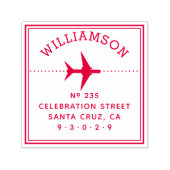 飛行機シルエット |家族の名前と差出人住所 セルフインキングスタンプ (デザイン)