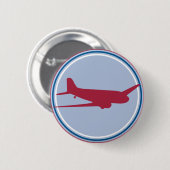 飛行機シルエット 缶バッジ (正面&裏面)