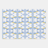 飛行機ジェットプレーンが子どもをアニメート ラッピングペーパーシート (正面3)