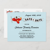 飛行機スカイバナーファミリー懇親会日付の保存 案内ポストカード (正面/裏面)