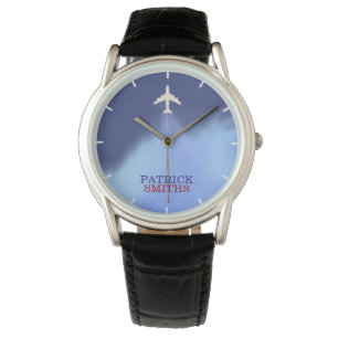 飛行機スタイリッシュの男の名を見る 腕時計