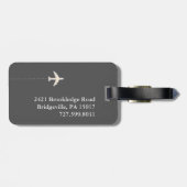 飛行機スタイリッシュ旅行者 ラゲッジタグ (裏面横)