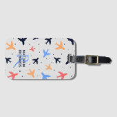 飛行機スタイリッシュ飛行パタパーソナライズされたーン ラゲッジタグ (正面横)