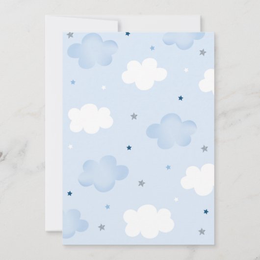 飛行機スターズクラウドボーイファースト誕生日 招待状 (裏面)