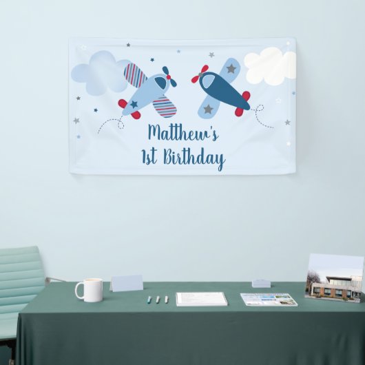 飛行機スターズクラウドボーイ誕生日 横断幕 (トレードショー)
