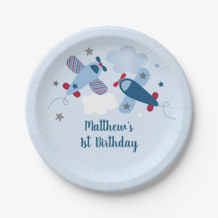 飛行機スターズクラウド誕生日 ペーパープレート
