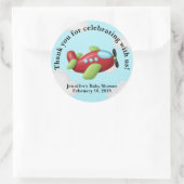 飛行機ステッカーに感謝ステッカー ラウンドシール (バッグ)