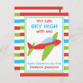 飛行機ストライプのバパーソナライズされたレンタインのカード ポストカード (正面/裏面)