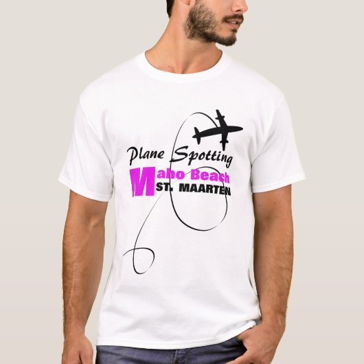 飛行機スポッター航空機スポッティングmahoビーチ tシャツ (正面)