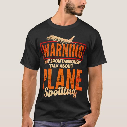 飛行機スポッター航空機ファン愛 Tシャツ (正面)