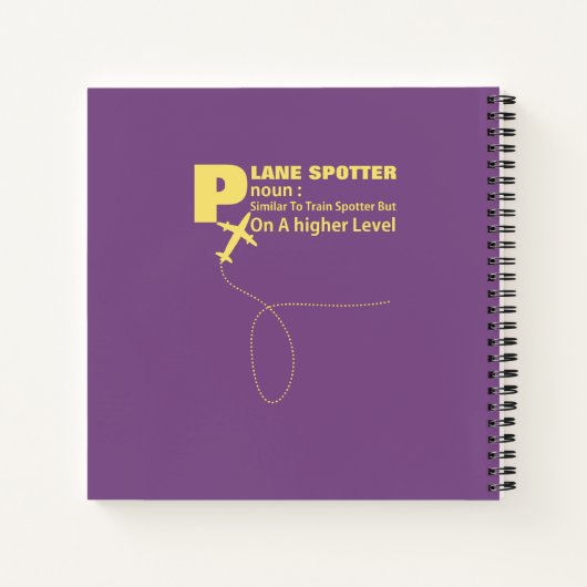 飛行機スポッタ定義おもしろいグラフィック ノートブック (裏面)