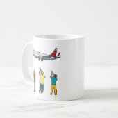 飛行機スポッティング コーヒーマグカップ (正面左)