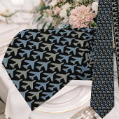 飛行機タイアルマーニグレイ（黒） ネクタイ