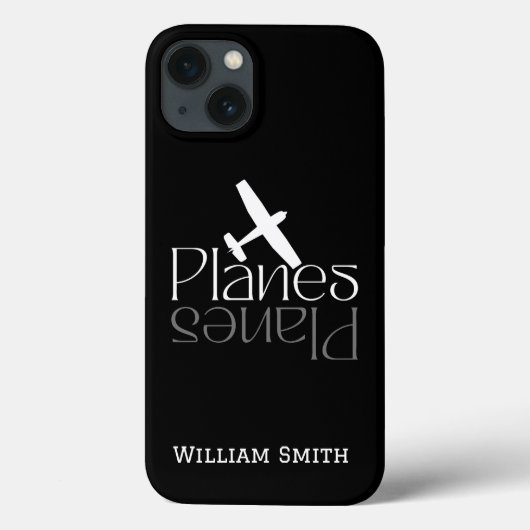 飛行機タイポグラフィ&セスナ飛行機,ミニマリスト Case-Mate iPhoneケース (裏面)