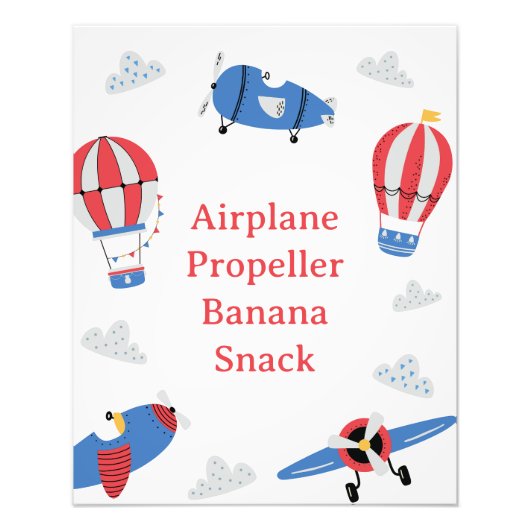 飛行機タイムフライ1st誕生日パーティーサイン フォトプリント            (正面)