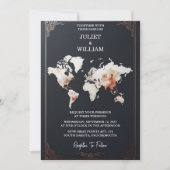 飛行機チケットパスポート搭乗証結婚券 招待状 (正面)