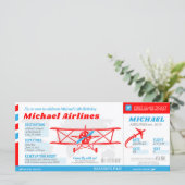 飛行機チケット搭乗パススタイル招待状 (スタンド正面)