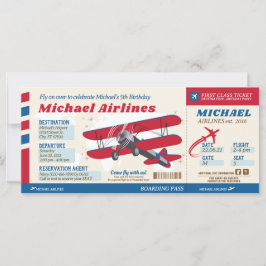 飛行機チケット搭乗パススタイル招待状