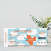 飛行機チケット誕生日招待状（搭乗券） 招待状 (スタンド正面)